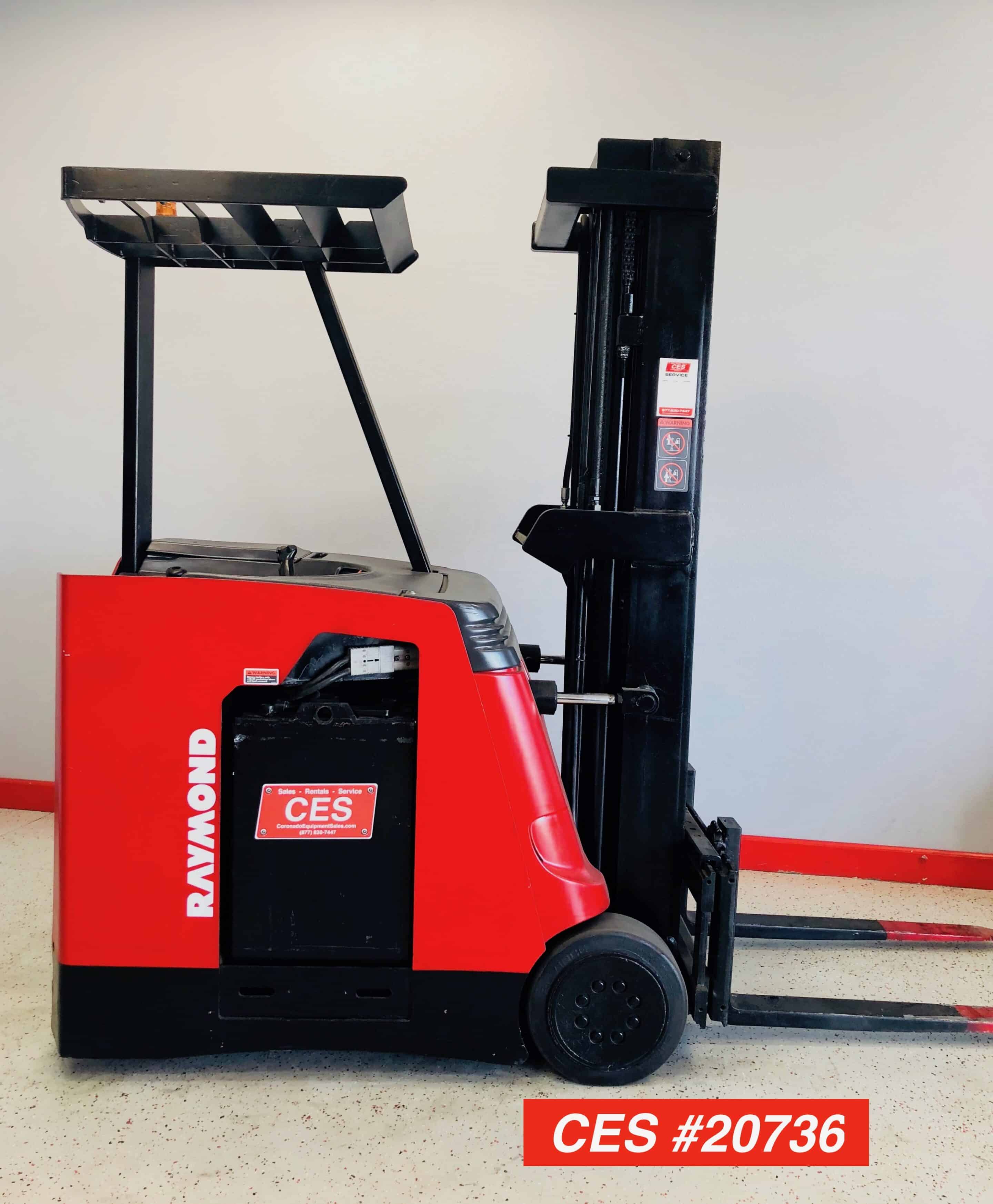 narrow aisle stand up forklift